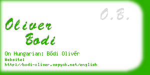 oliver bodi business card